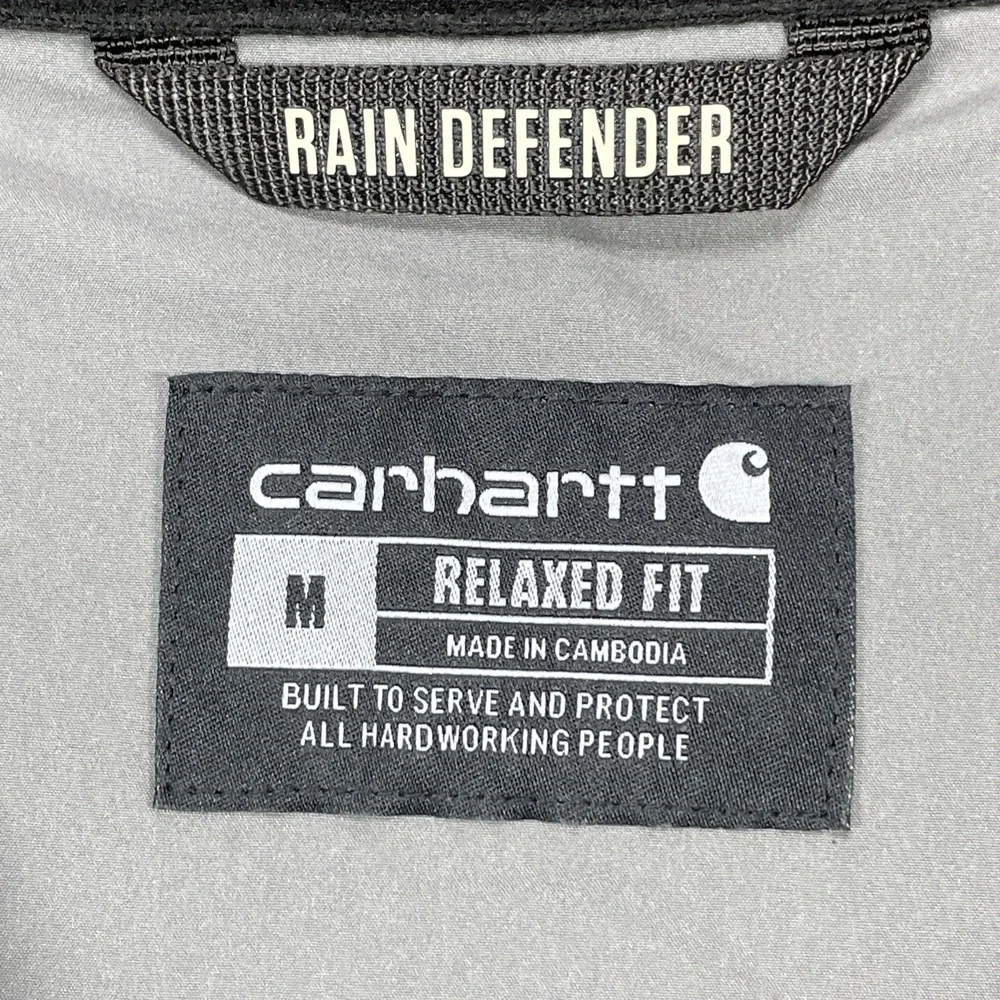 Carhartt Jacket Mens Medium (M) Gray Rain Defender Softshell Relaxed Fit OJ6438M